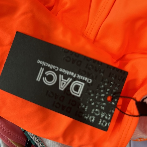 Daci Front Cross Plus Size One Piece Swimsuits Tummy Control Keyhole Orange - Picture 4 of 5